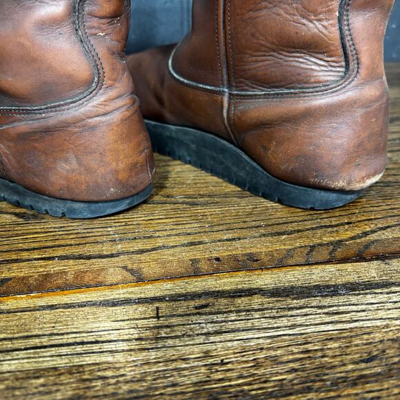 Vintage Earth Shoe Negative Heel Engineer Boots Brown Leather USA Made Men’s 9 main image 5